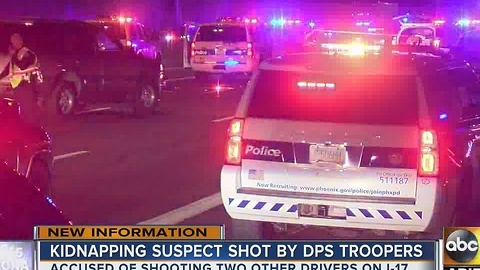 UPDATE: Kidnapping suspect shot by DPS troopers along I-17