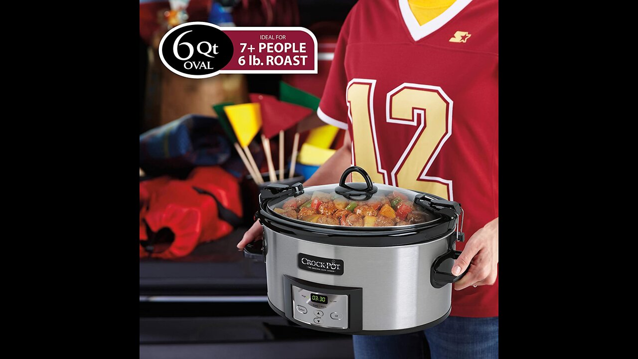 Crock-Pot SCCPVL610-S-A 6-Quart Cook & Carry Programmable Slow Cooker with Digital Timer