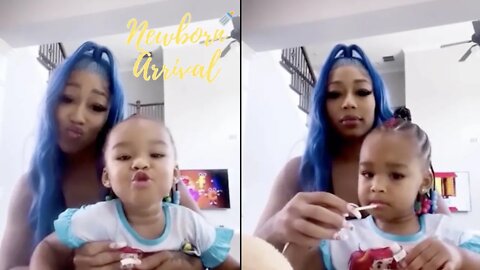 Jessica Dime's Daughter Blessing Loves Mommy's Lip Gloss! 💄