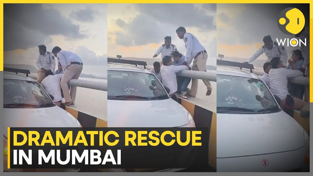 Quick and prompt action by Mumbai police saves woman at Atal Setu | WION