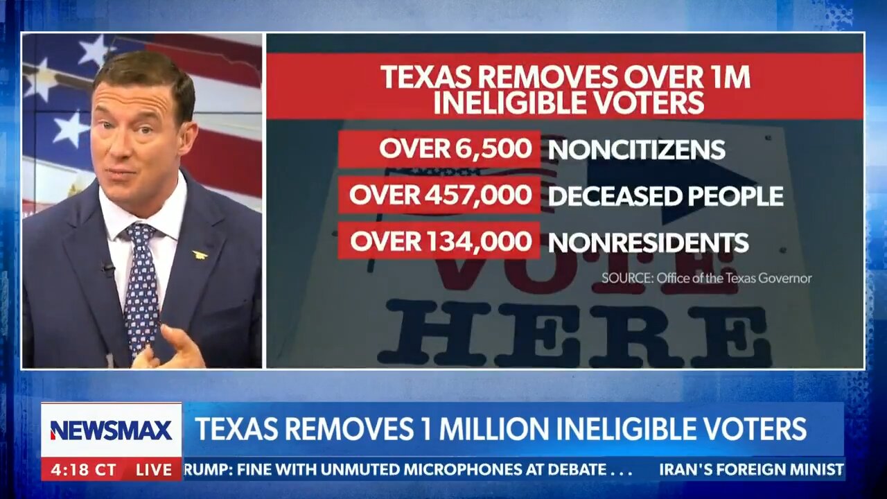 Carl Higbie - 🚨Texas just removed A MILLION people from the voter rolls