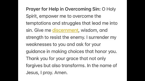 A Prayer for Help in Overcoming Sin