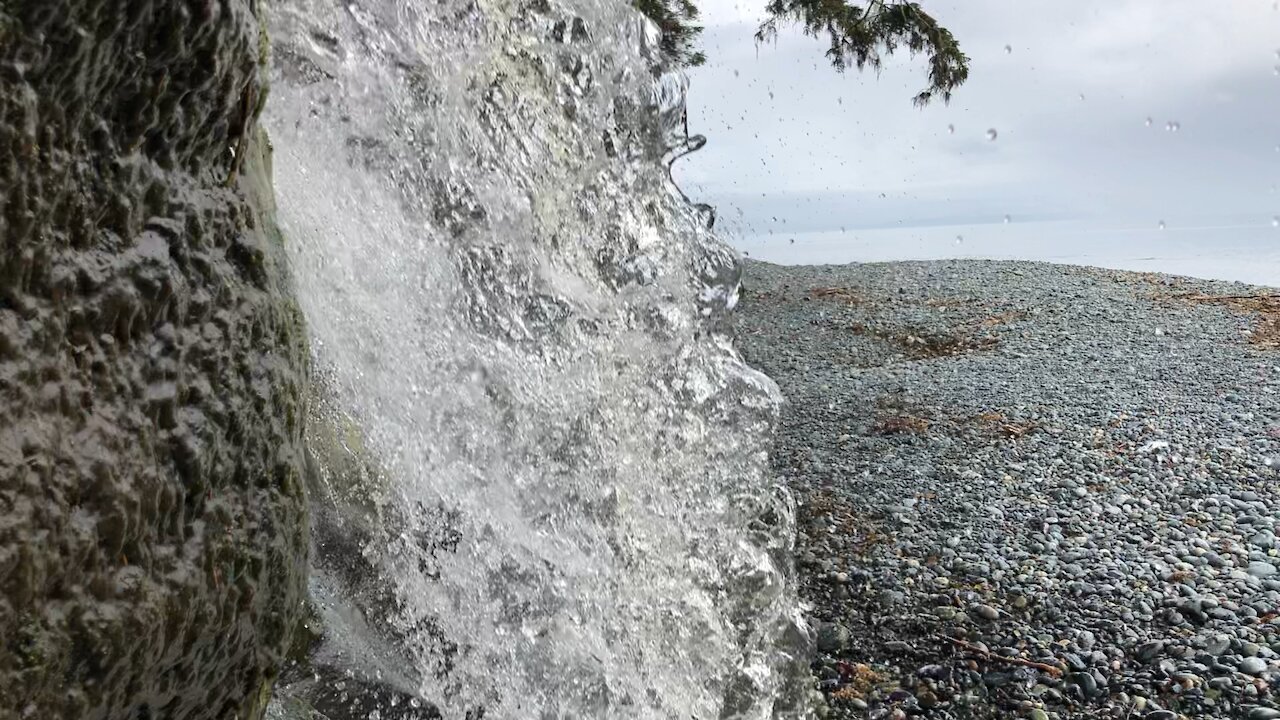 Waterfall on the beach