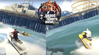 Jetski on the Beach on GTA 5 Split Screen [Gameplay #13]