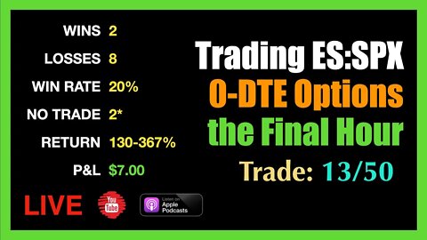 Live 0-DTE Trade SPX Options Episode #13/50 - THU AUG 4th 2:45PM