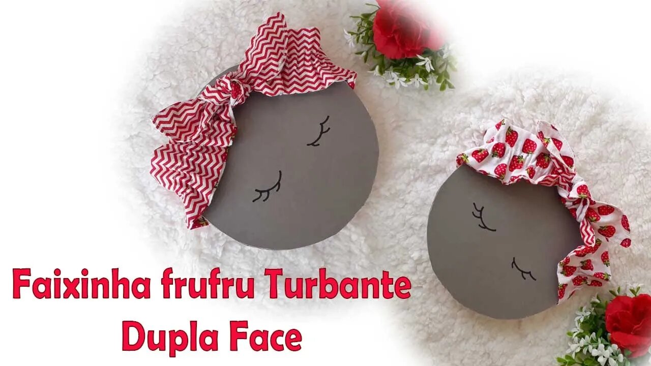 Faixa Frufru Turbante para Bebê Dupla Face