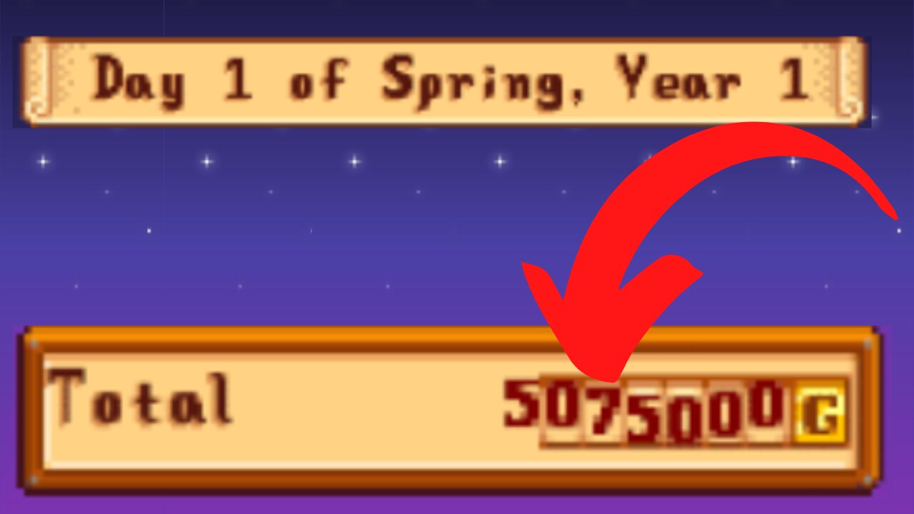 5,000,000+ GOLD ON THE FIRST DAY (Stardew Valley)