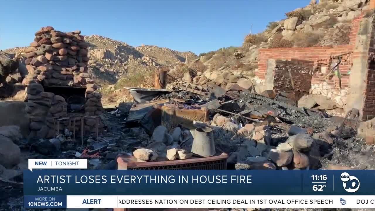 Jacumba artist loses everything to house fire