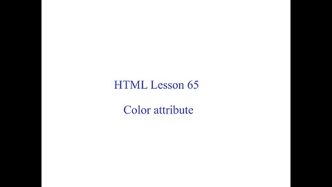 HTML Lesson 65