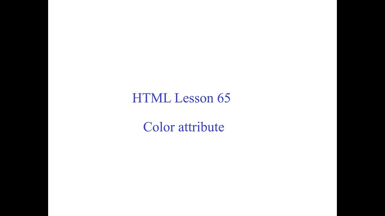 HTML Lesson 65