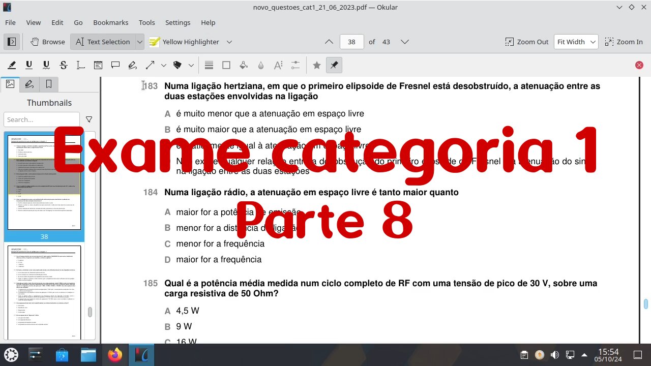 Preparação para o exame de radioamador de categoria 1 - Parte 8