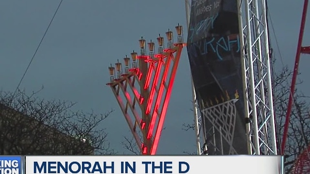 Jewish community celebrating Menorah in the D