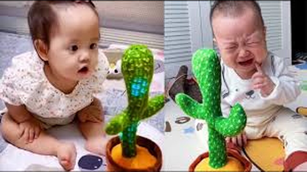 Cute Baby Playing With Dancing Cactus 🌵😂