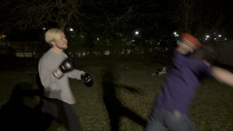 Shortest street boxing match ever?