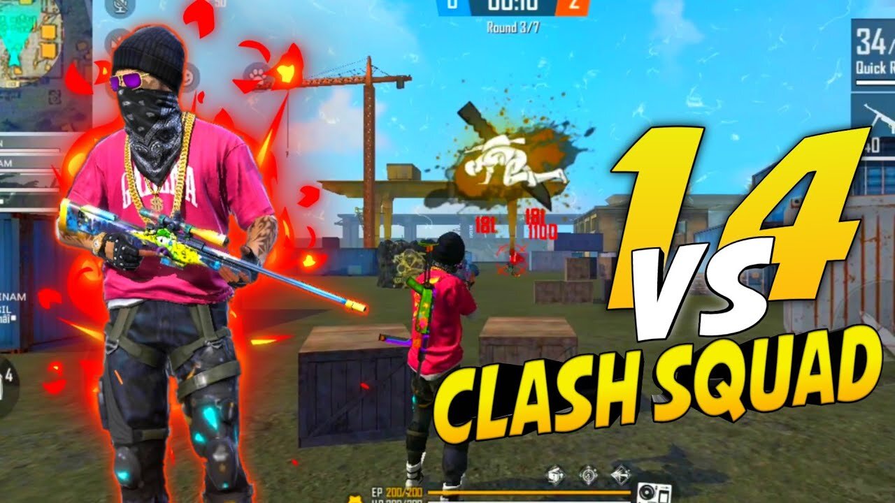 Free fire 1 vs 4 clutch