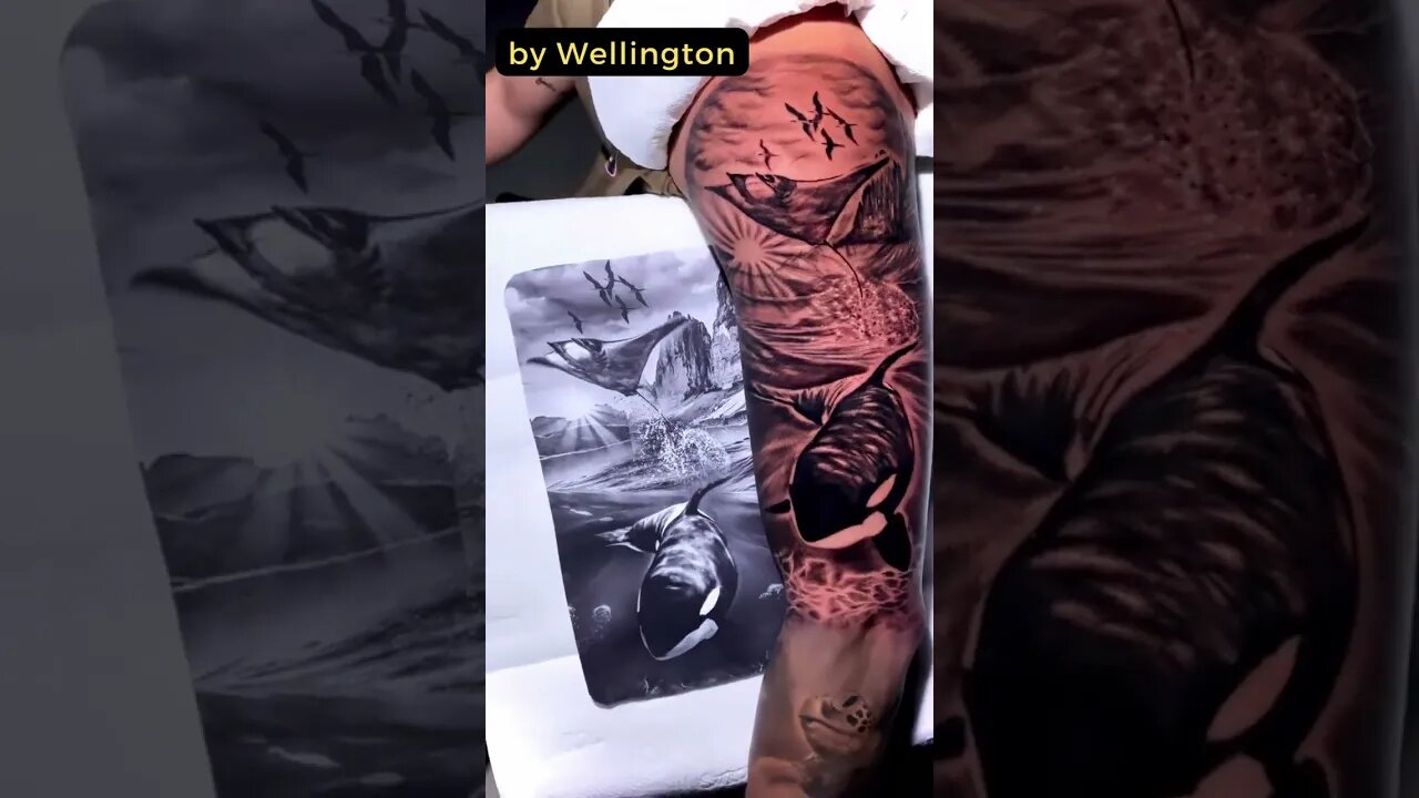 Stunning Tattoo by Wellington #shorts #tattoos #inked #youtubeshorts