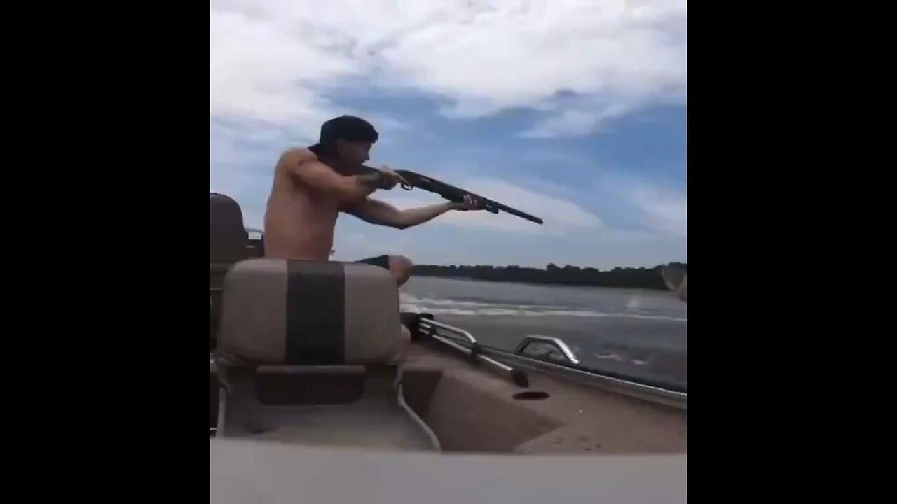 Man Goes All Out—Shoots Over Populated Fish in River with Shotgun!