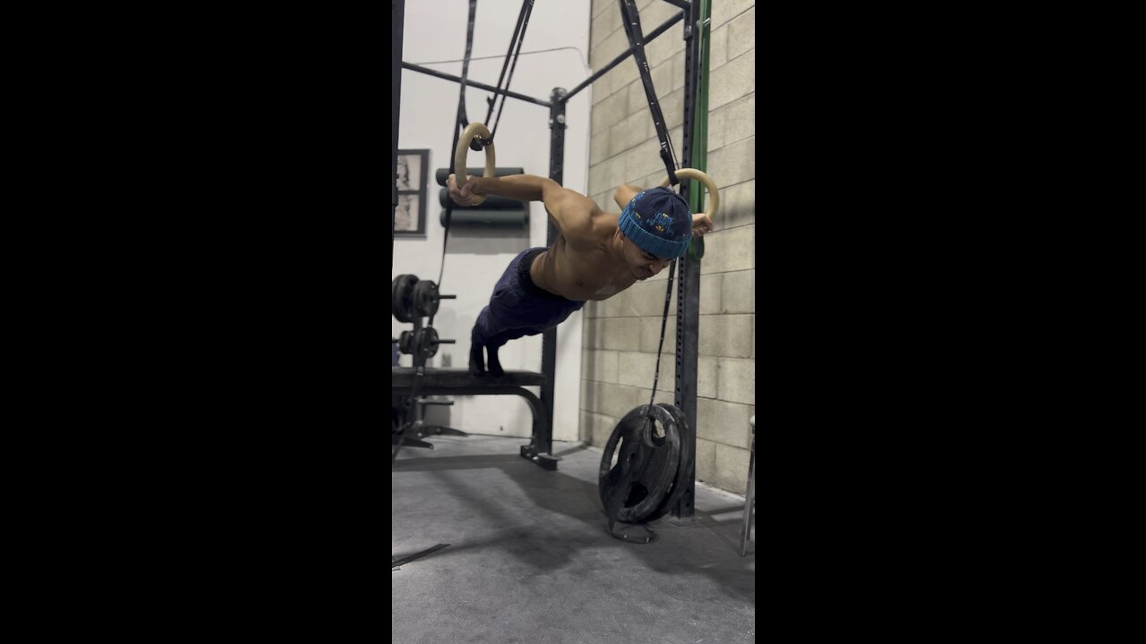 Deep ring push ups