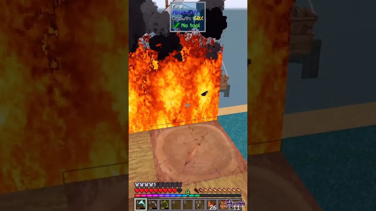 Minecraft Oceanblock My house burns down! HD #shorts 13