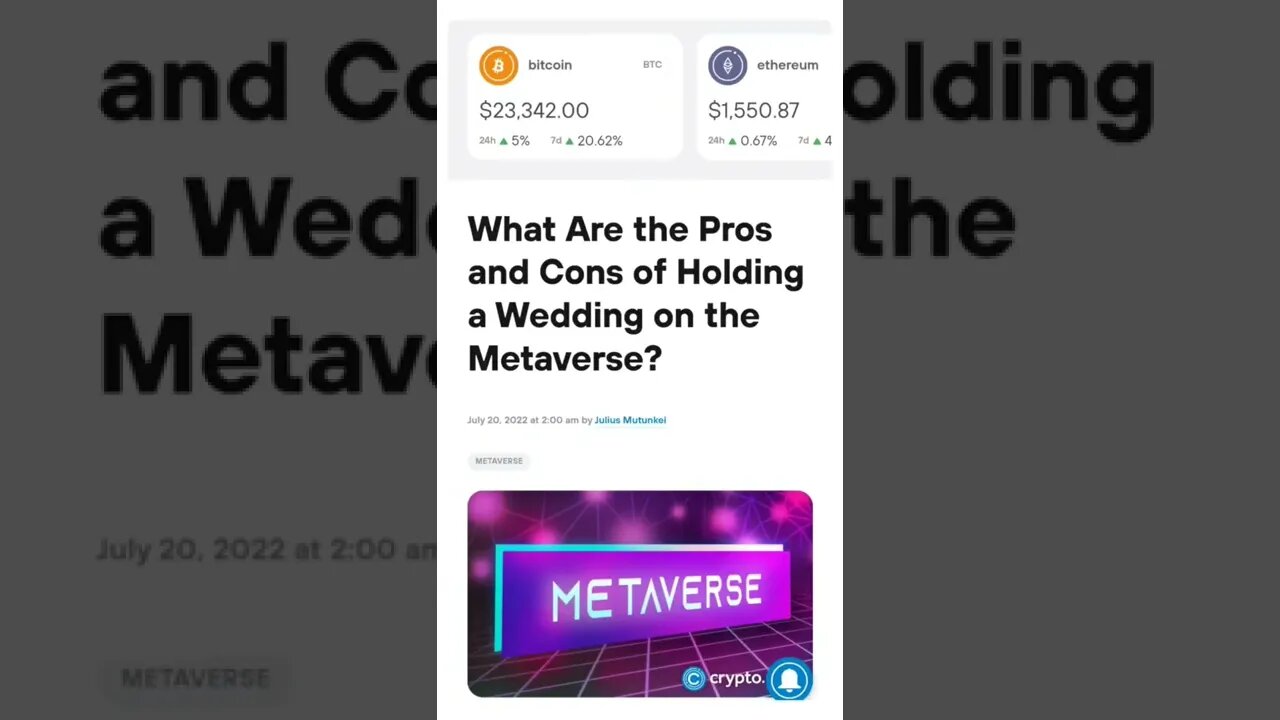 Wedding on the Metaverse? #cryptomash #cryptomashnews #cryptonews #AnsirAli #Metaverse #viralvideo