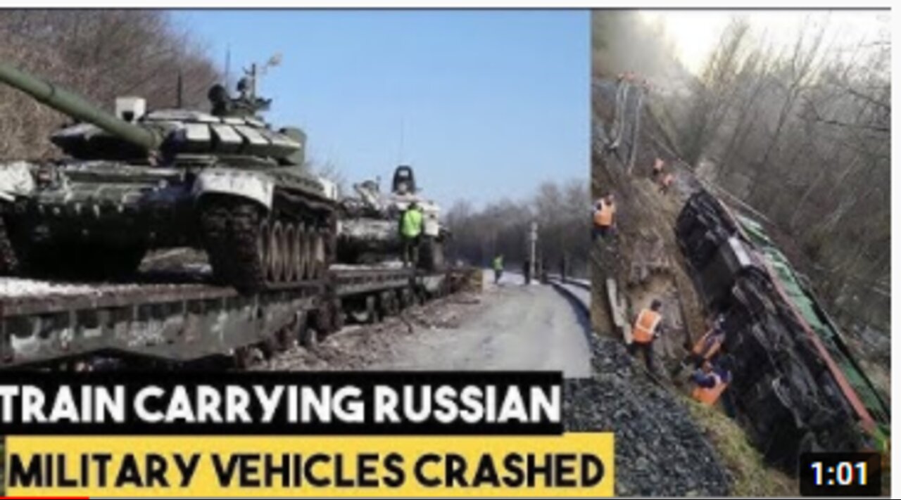 Train carrying Russian military vehicles crashed