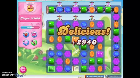 Candy Crush Level 1817 Audio Talkthrough, 3 Stars 0 Boosters