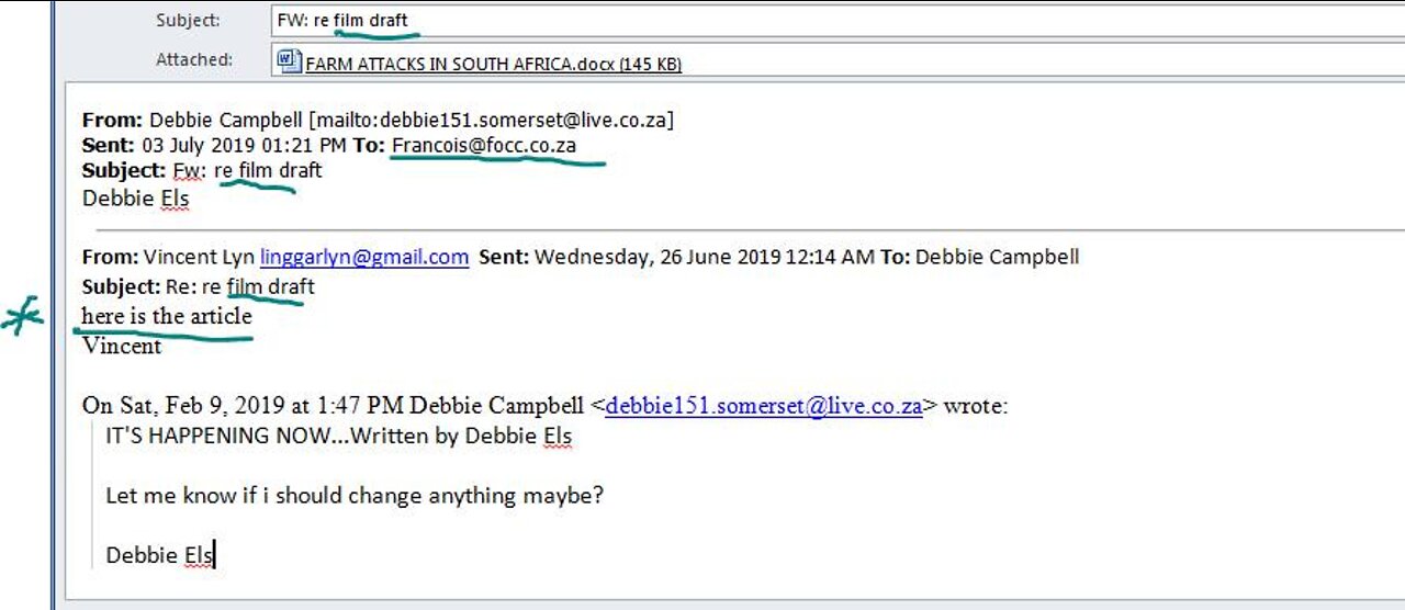 Debbie Els lieg oor Plaasmoord Fliek