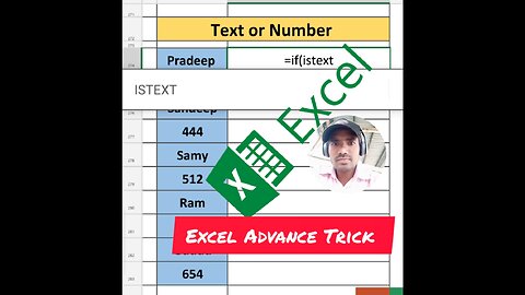 How to Find Out Text or Number in Cell Excel #if #istext