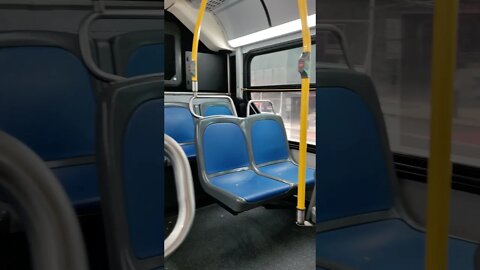 On the 57th Street bus in New York City 2021.