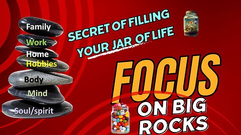 Jar of Life | Focus on big rocks | sand can place any where in life