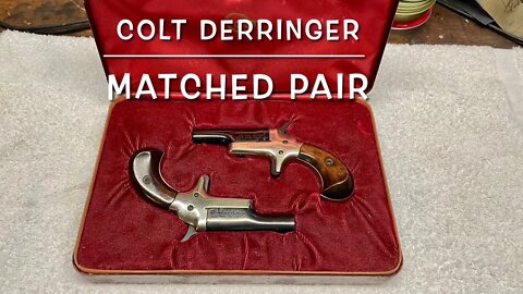 Colt pocket derringer 4th edition matched pair sequential serial numbers in a presentation case