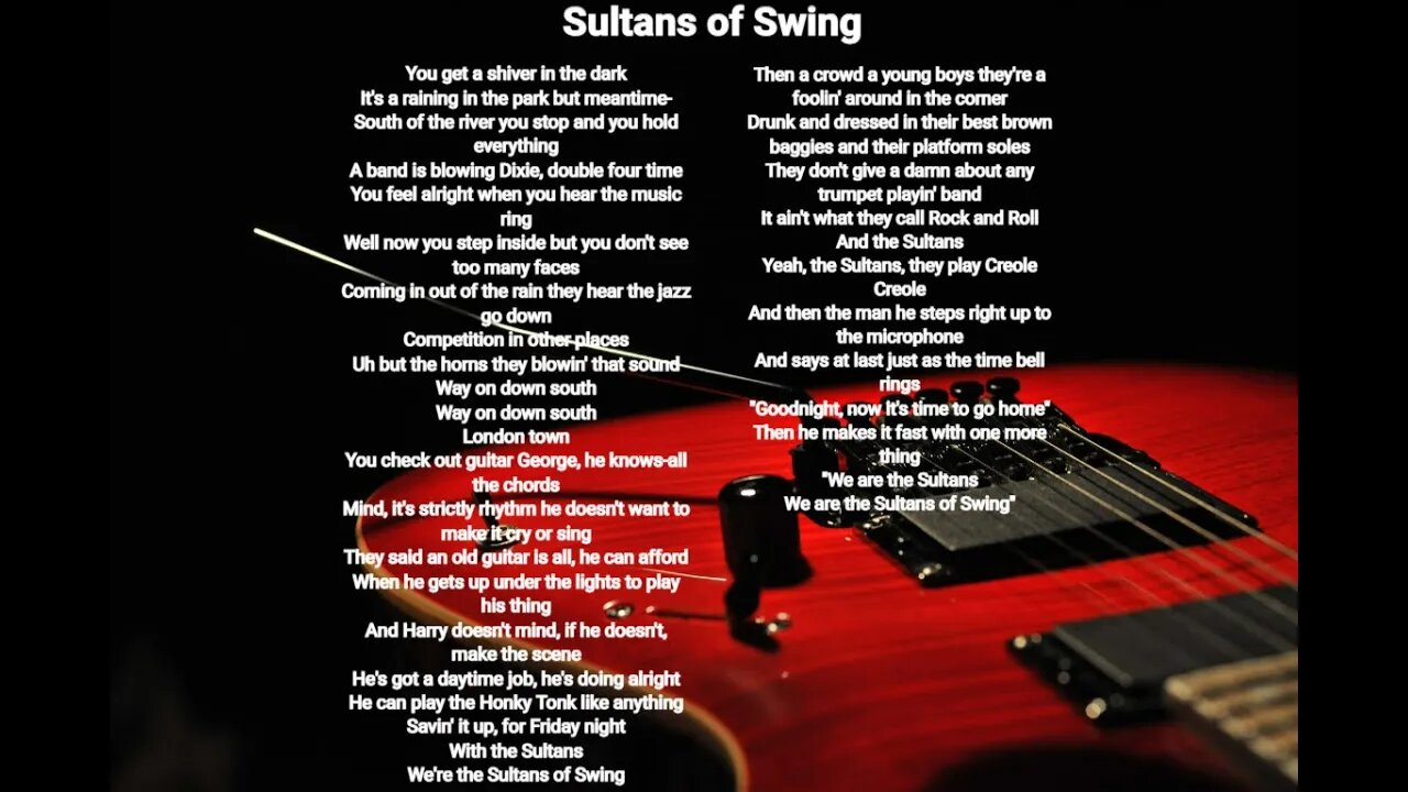 Sultans of Swing - Dire Straits lyrics