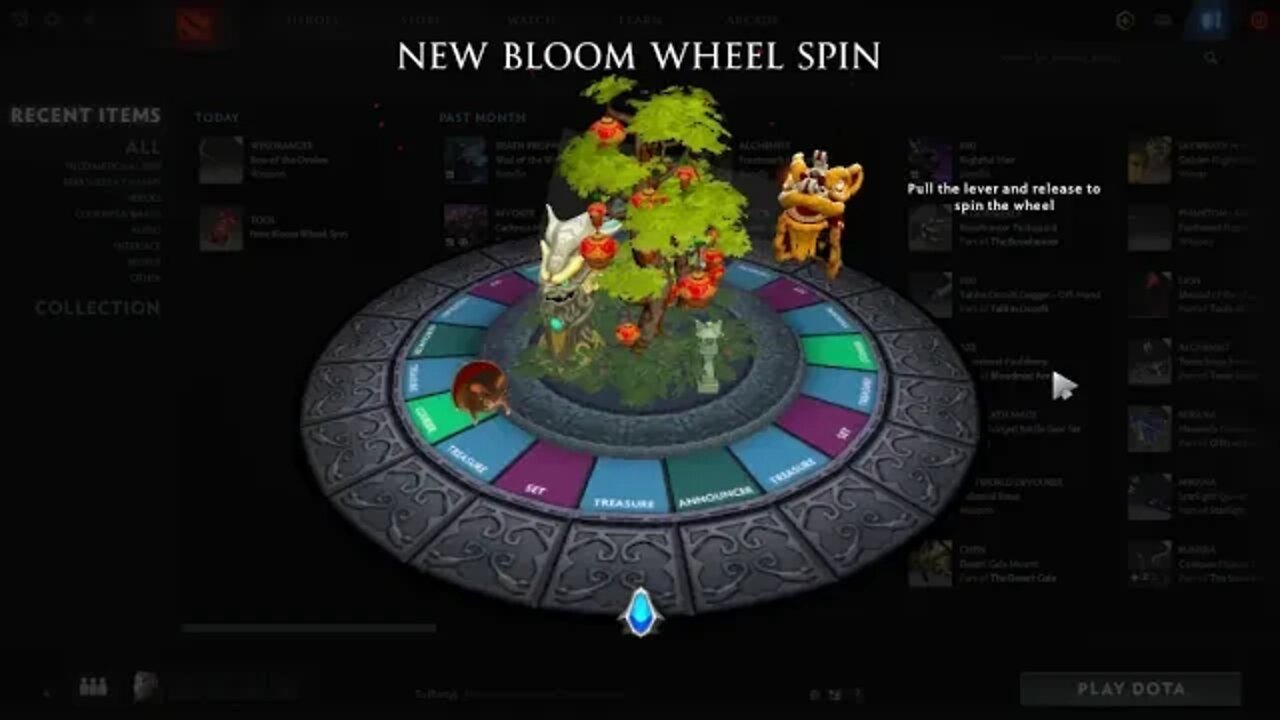 Dota 2 New Bloom Free Wheel Spin 2020+Treasure of Unbound Majesty unbox!!!