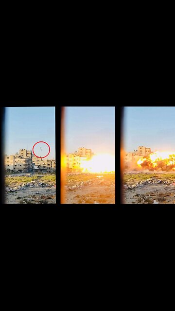 Slo-Mo Footage when jEEWs Bombed a House in Gaza