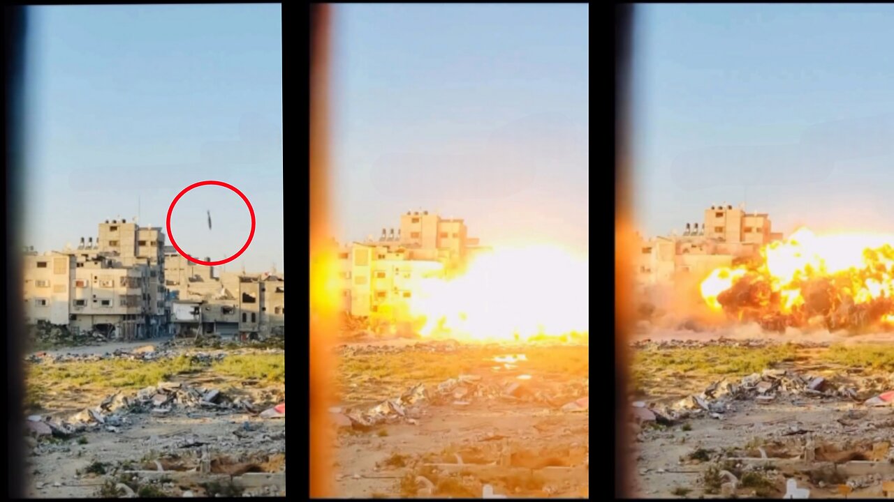 Slo-Mo Footage when jEEWs Bombed a House in Gaza