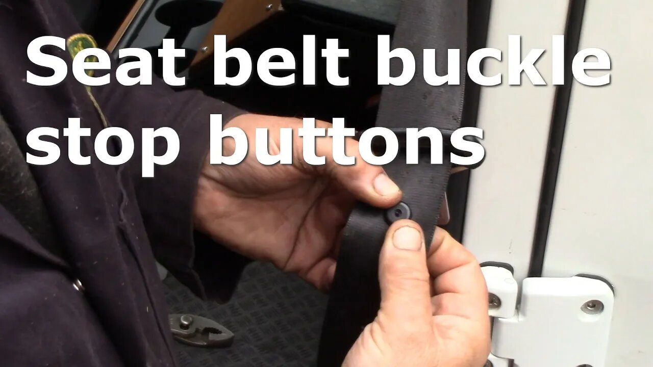 Replacing the seat belt buckle stop buttons.