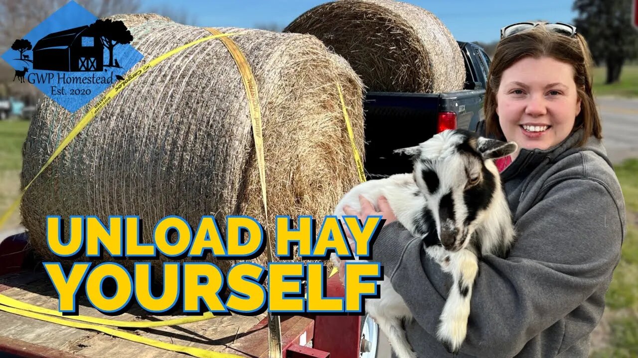 Unload Rounds Bales by Yourself – No Tractor Required! // VLOG