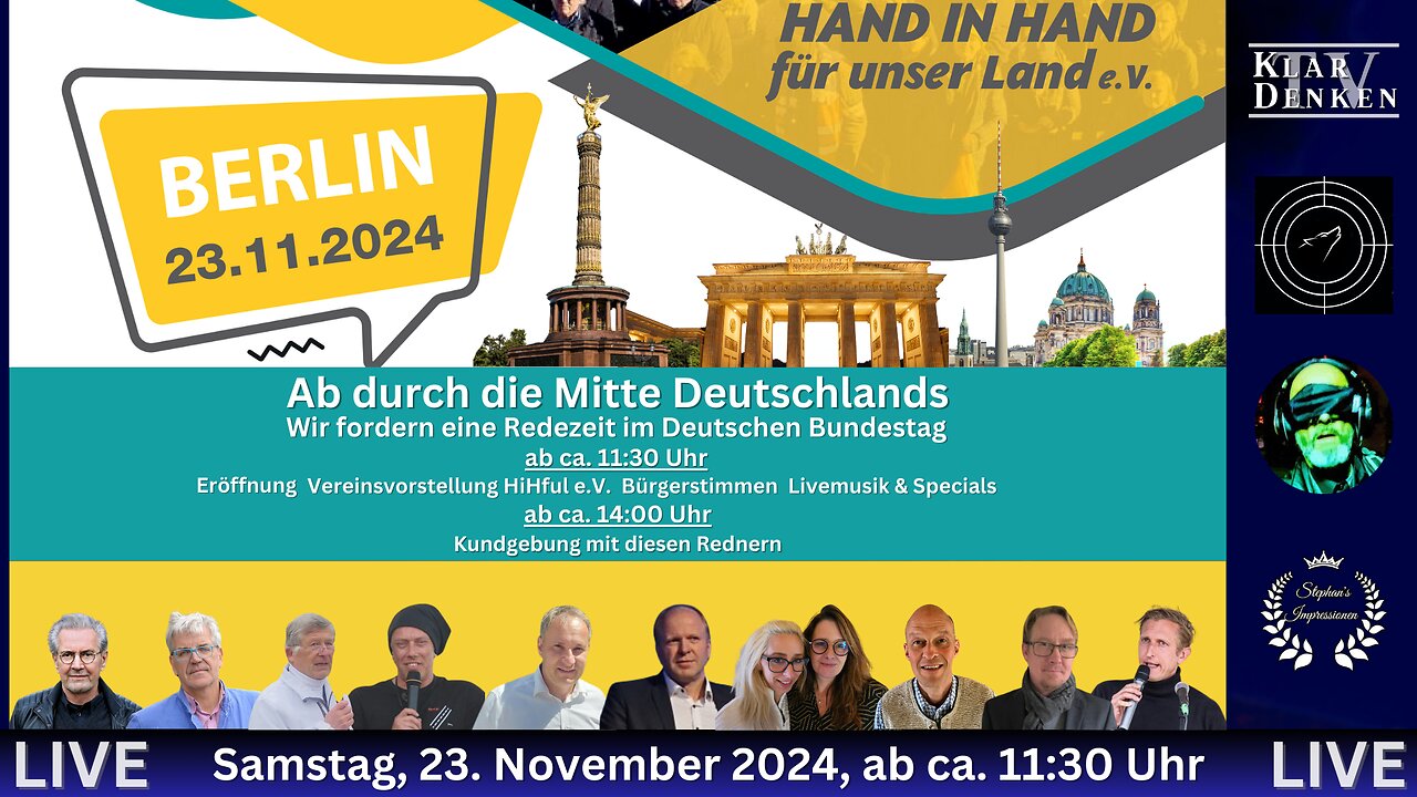 REGIESTREAM | #B2311 #BERLIN | Demo Brandenburger Tor | #HANDinHAND für unser Land e.V.