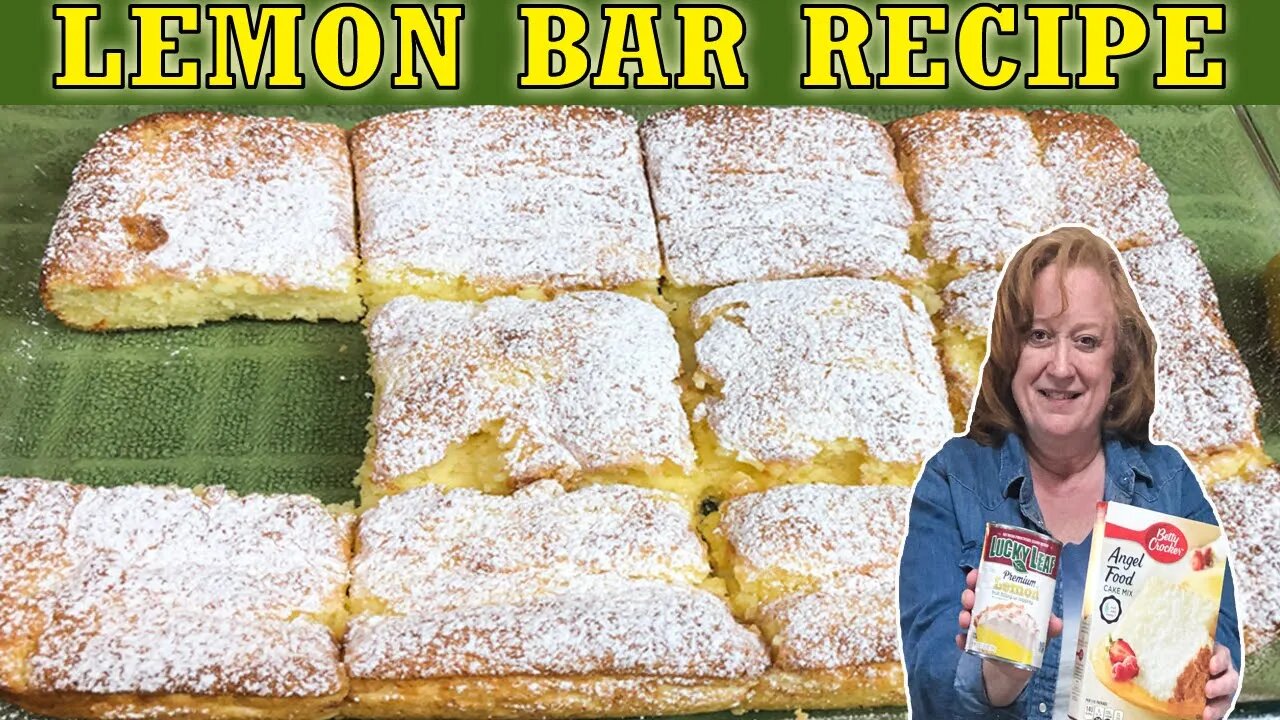 LEMON BAR RECIPE 2 INGREDIENT EASY RECIPE USING CAKE BOX MIX | BAKE WITH ME DESSERT