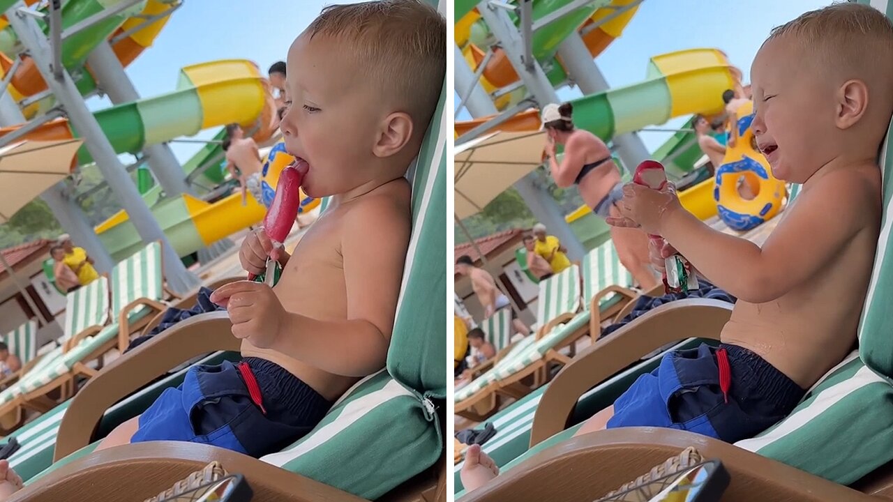 Heartbreaking moment kid's ice cream falls apart