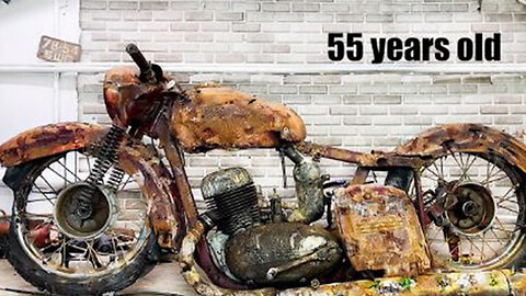 Restoration Old Motorcycle from 1960s two stroke engine