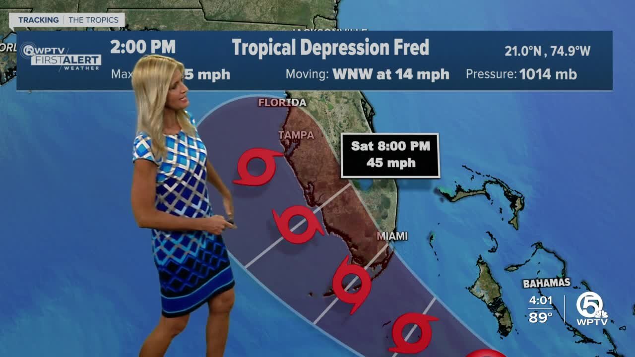 Tropical Depression Fred expected to restrengthen as it approaches Florida