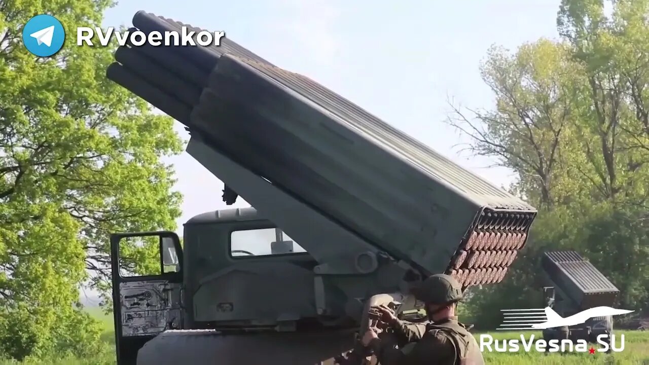 🇷🇺🇺🇦⚡Russian BM-21 "Grads" MLRS Hammering Ukrainian & Nationalists Positions Along The Front