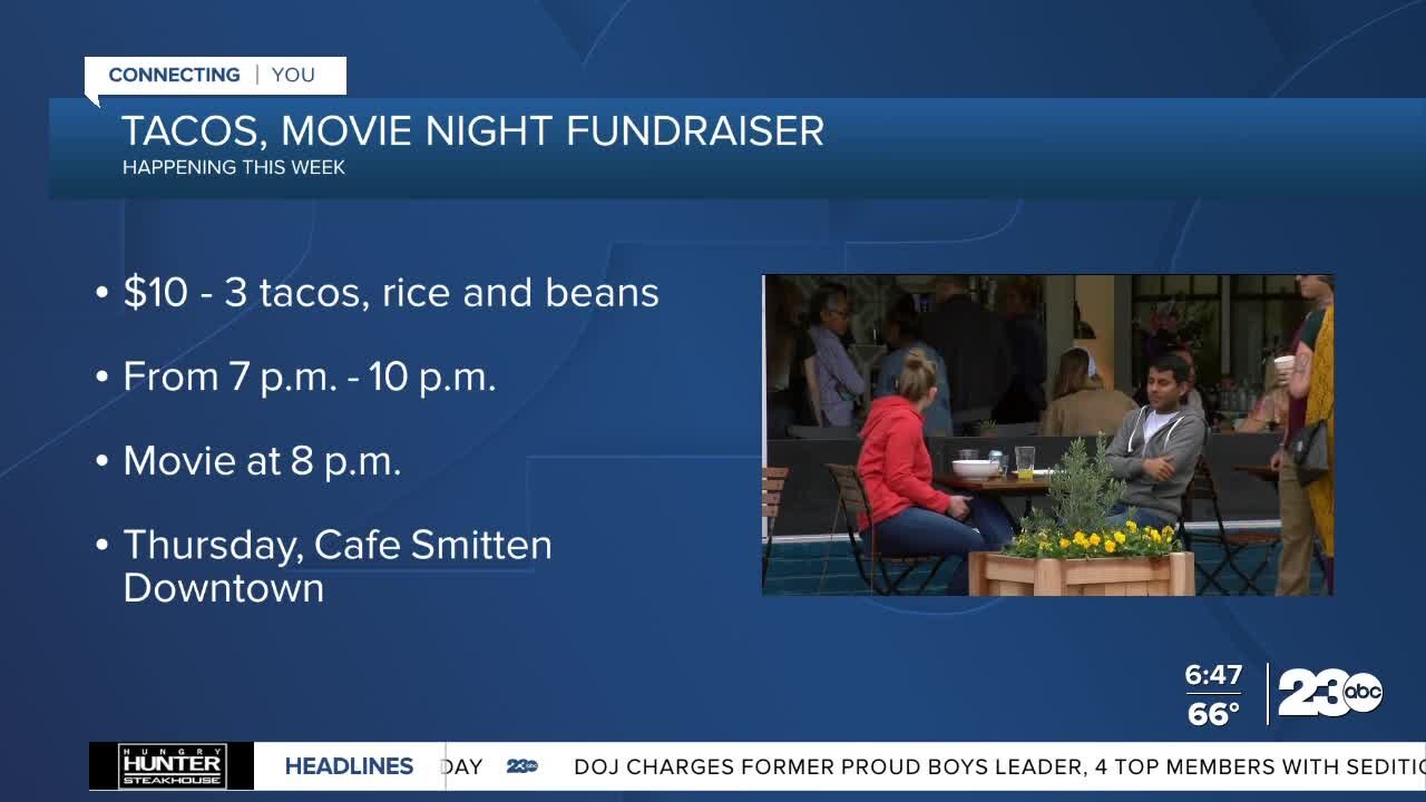 Bike Bakersfield holding taco, movie night fundraiser