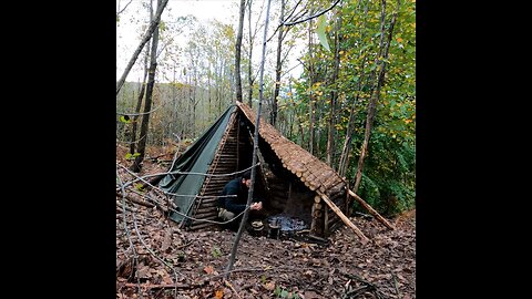 Outdoor cooking at my bushcraft shelter