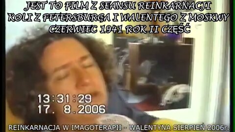 REINKARNACJA W HIPNOZIE, OBÓZ KONCENTRACYJNY W SOBIBORZE, WOJNA, HIPNOZA MEDIALNA TV IMAGO 2006 rok