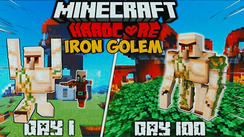 I survived 100 days as iron golem in Minecraft pe || MINECRAFTIESGAMING