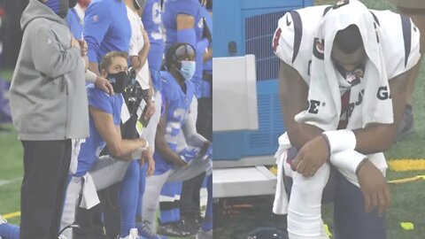 Matt Stafford & Deshaun Watson Stay Woke Kneeling for National Anthem