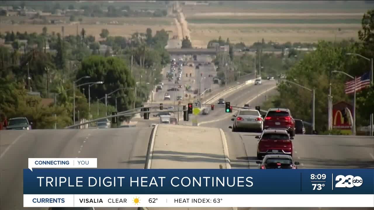 Triple digit heat wave continues in Kern