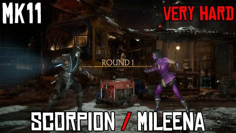 Mortal Kombat 11 Scorpion vs Mileena. Very Hard CPU Match | Brutality. #YaiiE